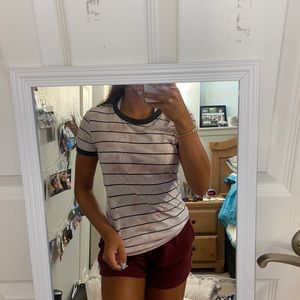 Simple tie-dye & stripe t-shirt